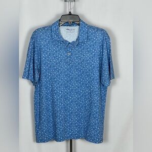 Peter Millar Blue Bottle Micro-Printed Polo